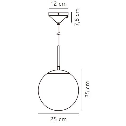 Nordlux - Żyrandol na lince GRANT 1xE27/25W/230V śr. 25 cm