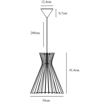 Nordlux - Żyrandol na lince GROA 1xE27/60W/230V