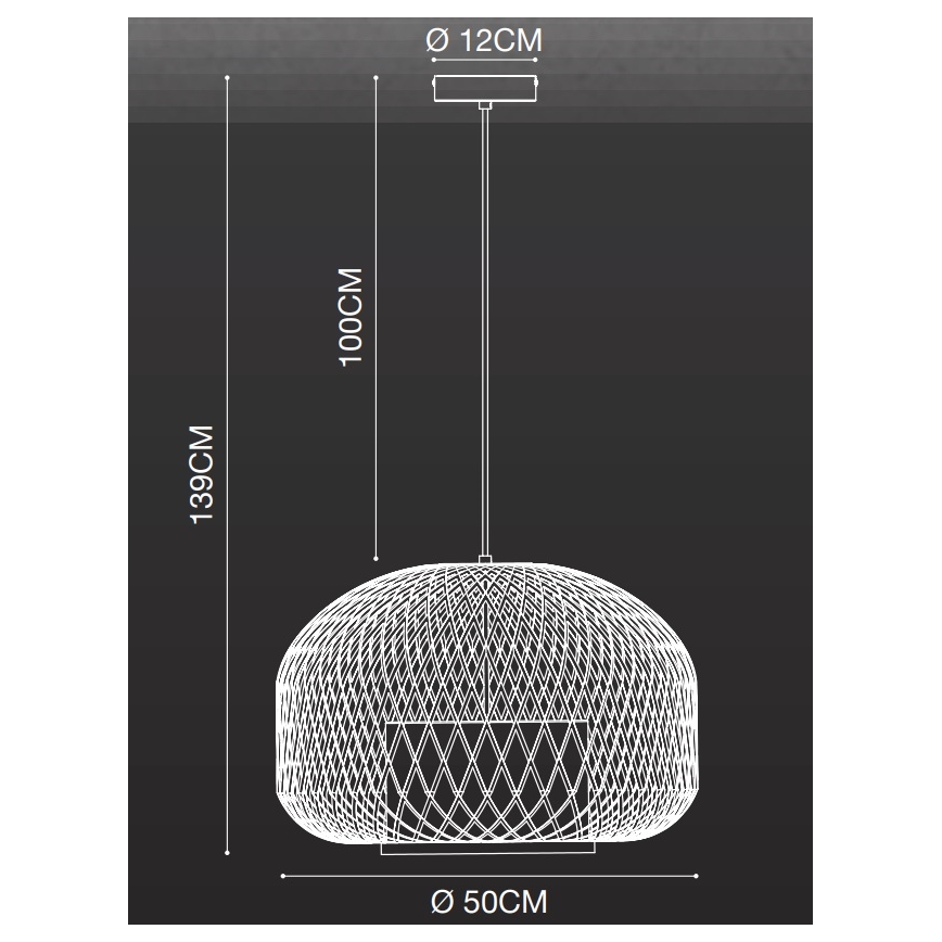 Nordlux - Żyrandol na lince HISOKA 1xE27/40W/230V czarny/bambus