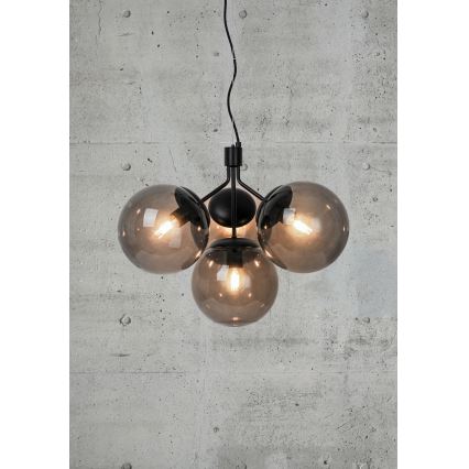 Nordlux - Żyrandol na lince IVONA 4xE27/28W/230V czarny