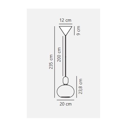 Nordlux - Żyrandol na lince NOTTI 1xE27/40W/230V szary