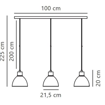 Nordlux - Żyrandol na lince POP 3xE27/40W/230V czarny/złoty