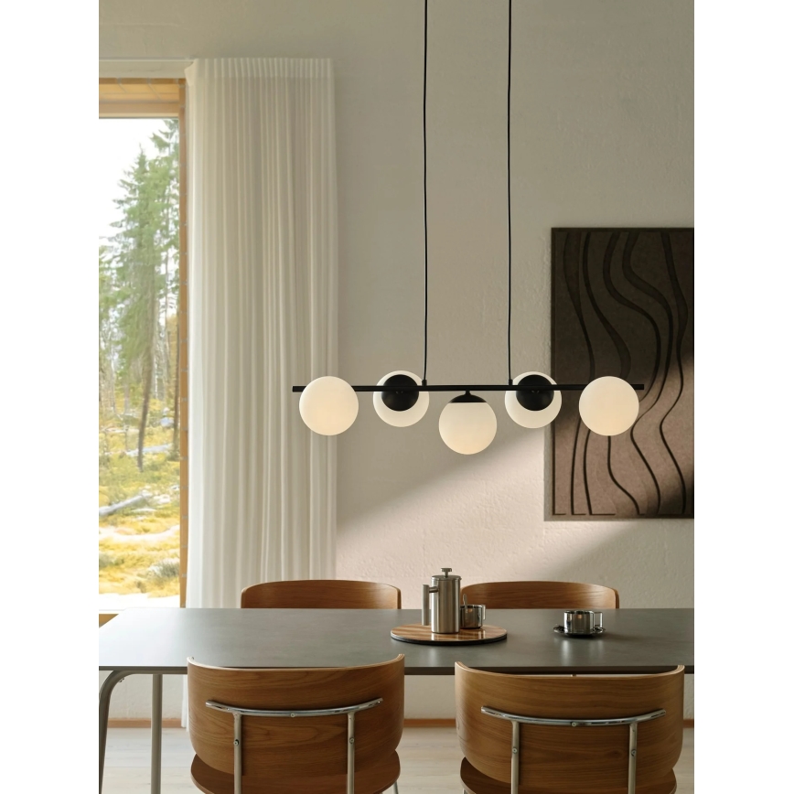 Nordlux - Żyrandol na linkach LILLY 5xE14/10W/230V czarny