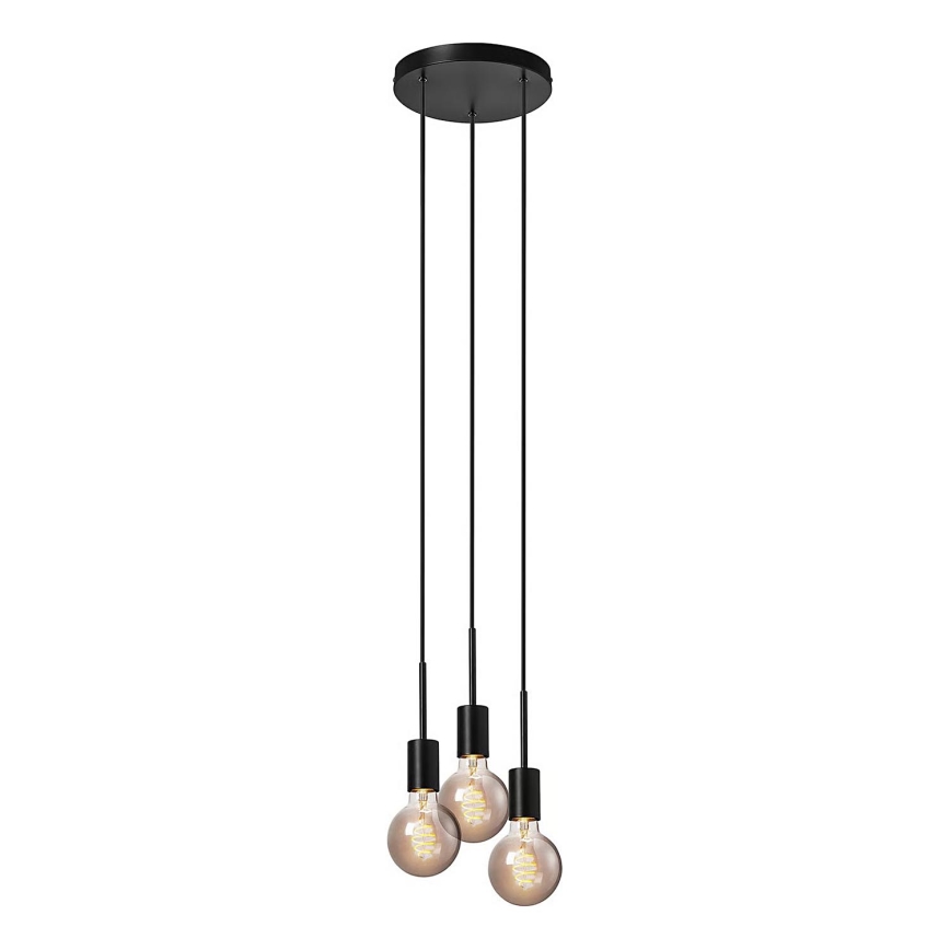 Nordlux - Żyrandol na przewodzie PACO 3xE27/25W/230V czarny