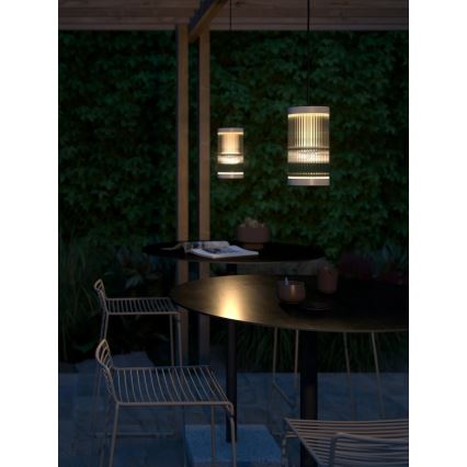 Nordlux - Żyrandol zewnętrzny na lince COUPAR 1xE27/25W/230V IP33 kremowy