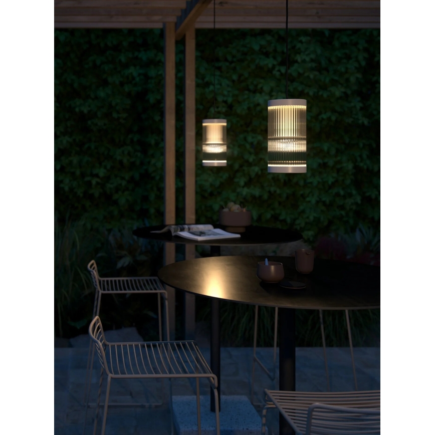 Nordlux - Żyrandol zewnętrzny na lince COUPAR 1xE27/25W/230V IP33 kremowy