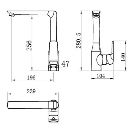 Novaservis - Bateria kuchenna NOBLESS TINA czarna