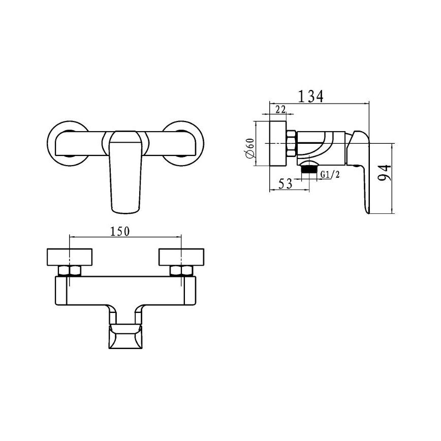 Novaservis - Bateria prysznicowa NOBLESS TINA, chrom błyszczący