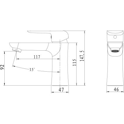 Novaservis - Bateria umywalkowa NOBLESS TINA, chrom błyszczący