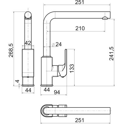 Novaservis - Bateria zlewozmywakowa NOBLESS SHARP błyszczący chrom