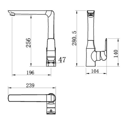 Novaservis - Bateria zlewozmywakowa NOBLESS TINA, chrom błyszczący