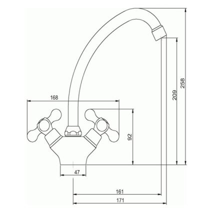 Novaservis - bateria zlewozmywakowa TITANIA RETRO, chrom błyszczący