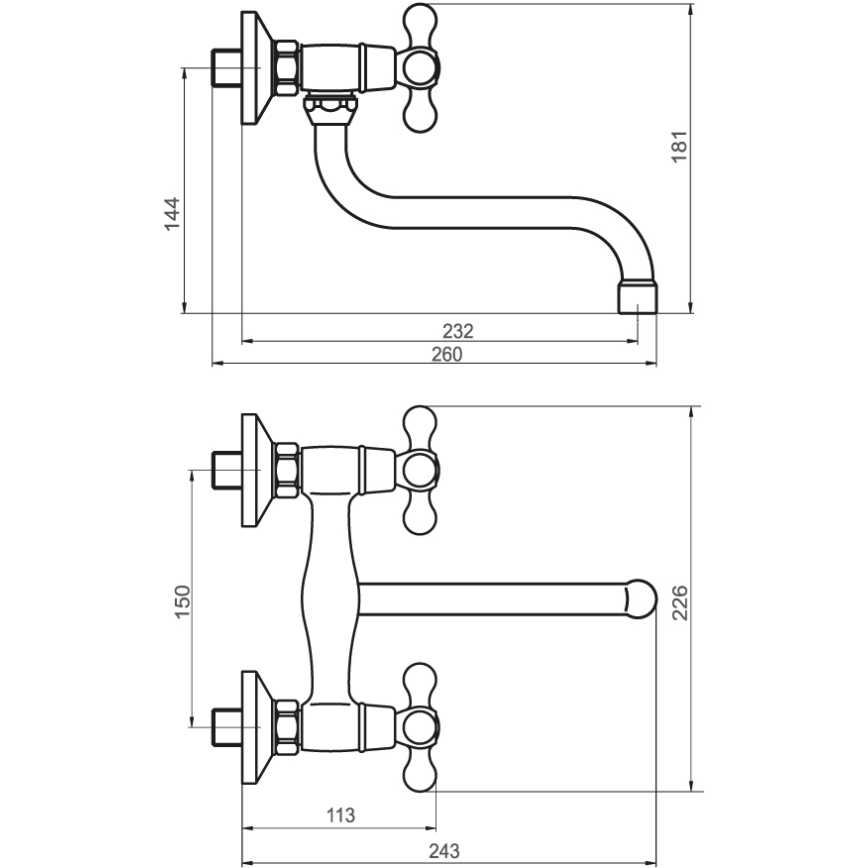 Novaservis - Bateria zlewozmywakowa/umywalkowa FERRO ANTICA brąz