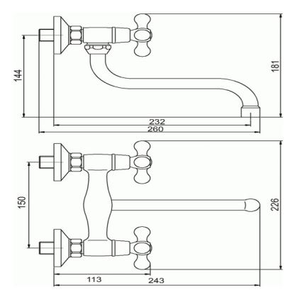 Novaservis - Bateria zlewozmywakowa/umywalkowa TITANIA RETRO chrom błyszczący