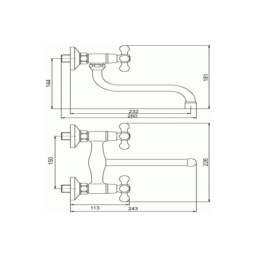 Novaservis - Bateria zlewozmywakowa/umywalkowa TITANIA RETRO chrom błyszczący