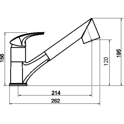 Novaservis - Bateria zlewozmywakowa z wysuwaną słuchawką METALIA, chrom błyszczący