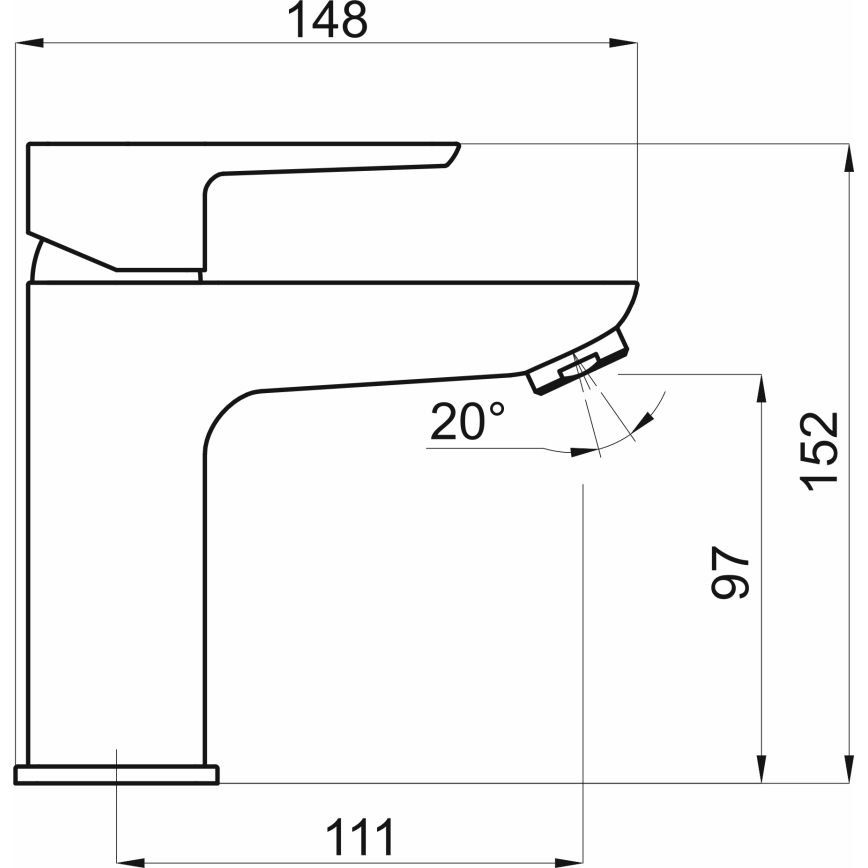 Novaservis - Kran do umywalki METALIA ECO 15,2 cm chrom błyszczący