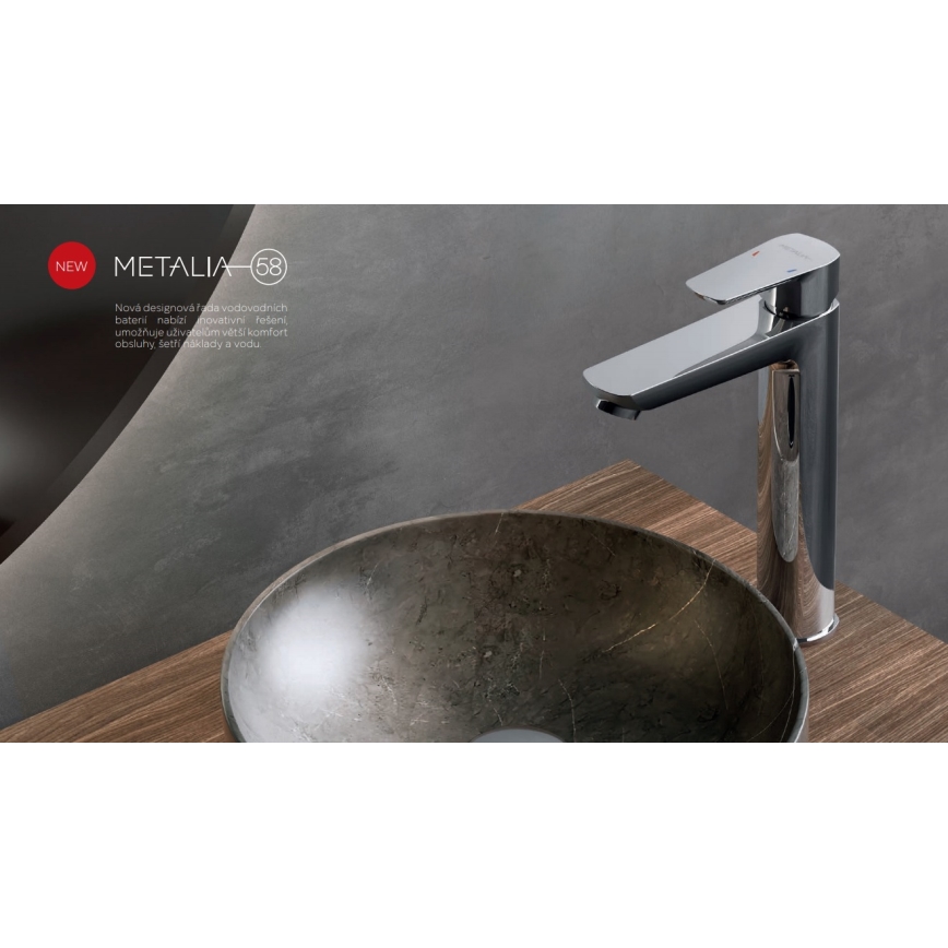 Novaservis - Kran do umywalki METALIA ECO 25,7 cm chrom błyszczący