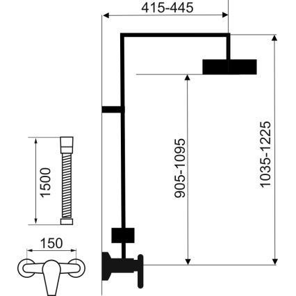 Novaservis - Zestaw natryskowy z baterią termostatyczną METALIA ECO chrom błyszczący