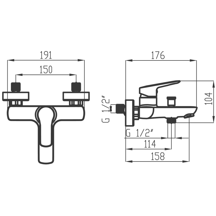 Novaservis - Zestaw wannowy z baterią METALIA chrom błyszczący