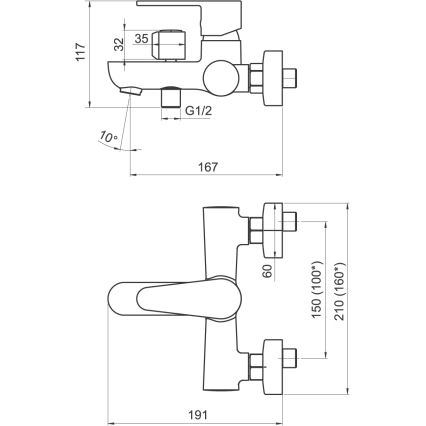 Novaservis - Zestaw wannowy z baterią TITANIA FRESH ECO, chrom błyszczący