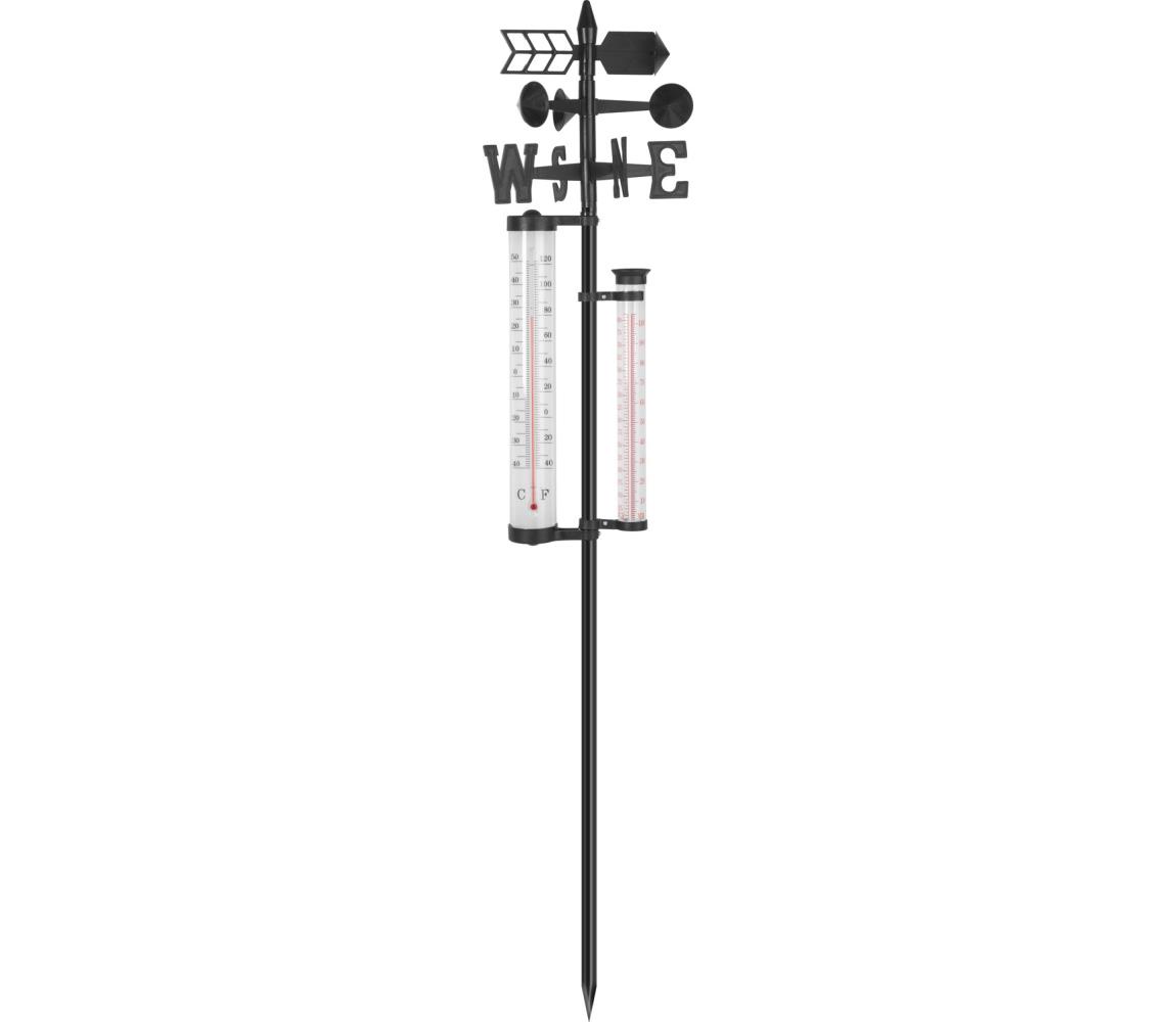 Ogrodowa stacja meteorologiczna 3 w 1 145 cm czarna