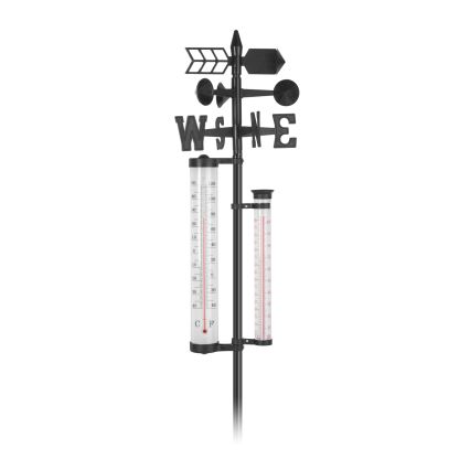 Ogrodowa stacja meteorologiczna 3 w 1 145 cm czarna
