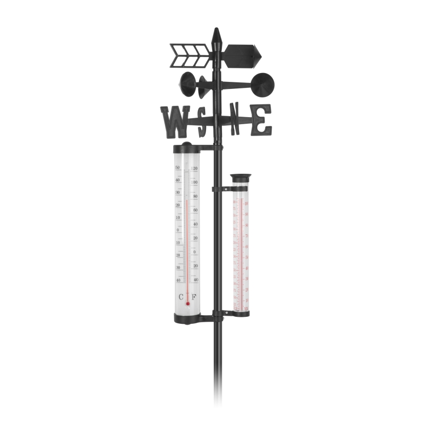 Ogrodowa stacja meteorologiczna 3 w 1 145 cm czarna