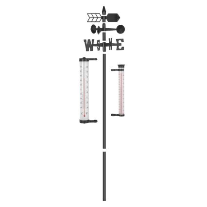 Ogrodowa stacja meteorologiczna 3 w 1 145 cm czarna