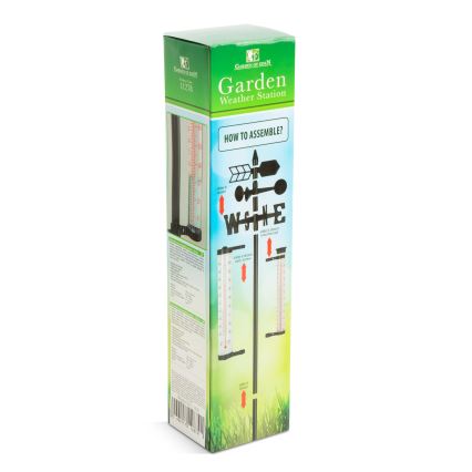 Ogrodowa stacja meteorologiczna 3 w 1 145 cm czarna