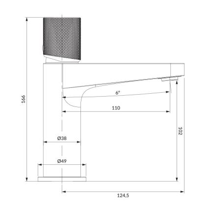 OMNIRES CT8010AT - Bateria umywalkowa CONTOUR 16,6 cm szczotkowany antracyt