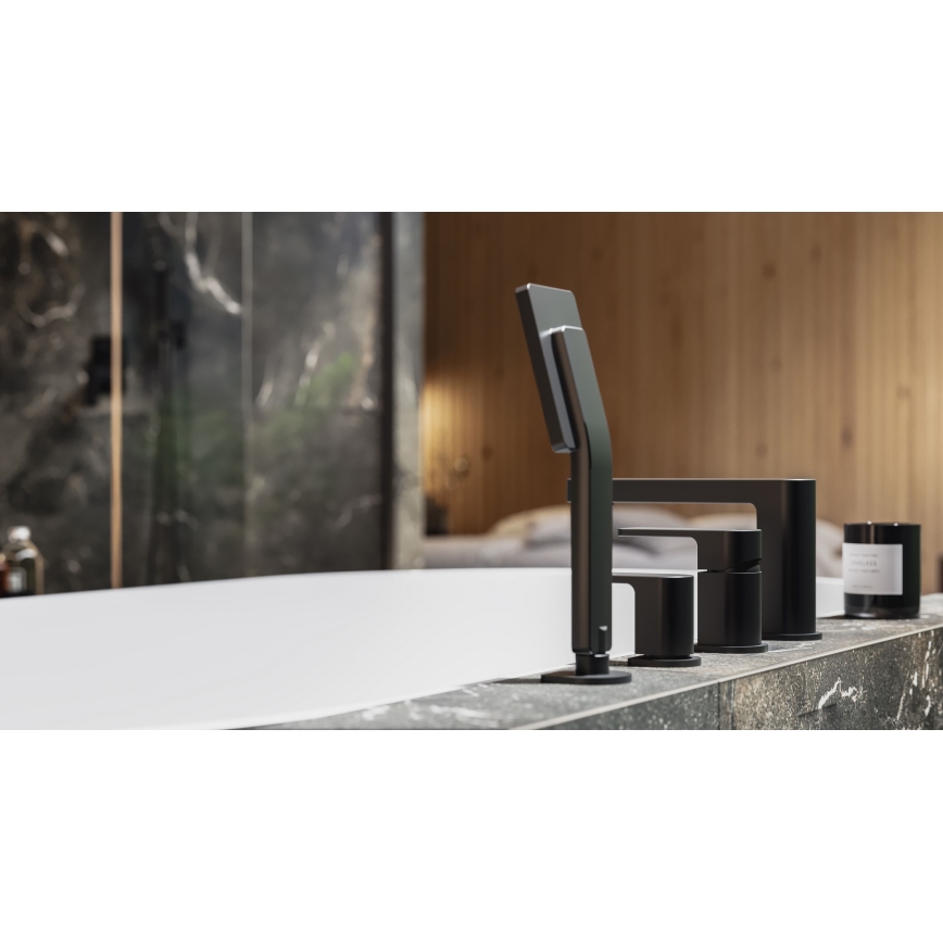 OMNIRES PM7432BL - Kran do wanny 4-dołkowy PARMA matowy czarny