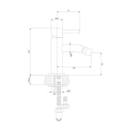 OMNIRES Y1220CR - Kran do bidetu Y 14,5 cm chrom błyszczący