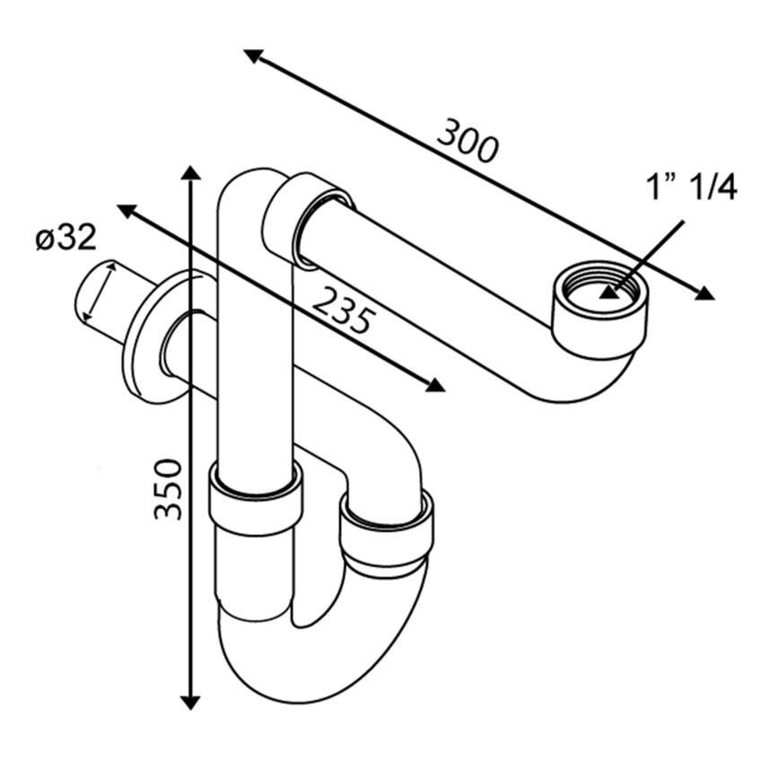 Omp tea - Syfon umywalkowy, błyszczący chrom