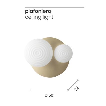 Ondaluce - Kinkiet TONDO 1xE14/10W/230V + 1xE27/15W złoty/biały