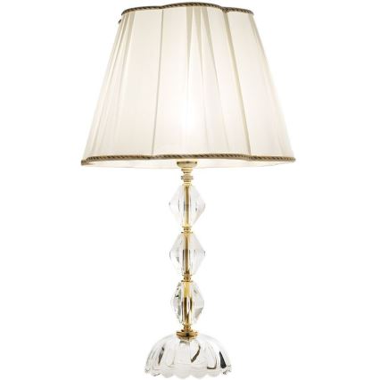 Ondaluce - Kryształowa lampa stołowa BRIGIDA 1xE27/15W/230V kremowa/przezroczysta