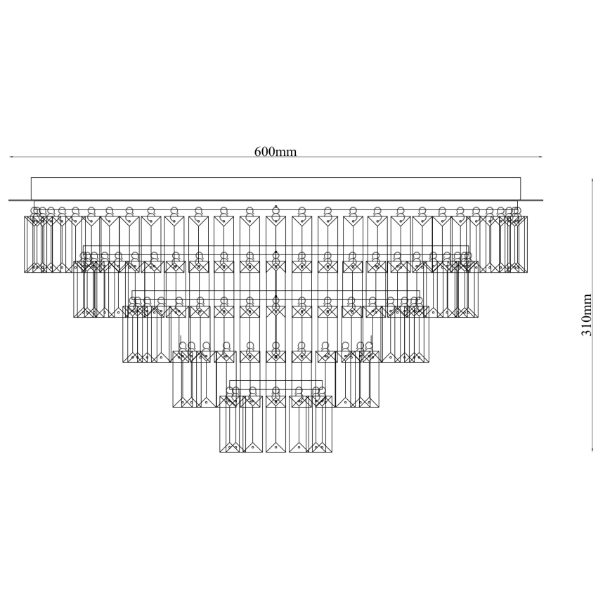 Ondaluce - Kryształowa lampa sufitowa CASTLE 12xG9/7W/230V śr. 60 cm błyszczący chrom