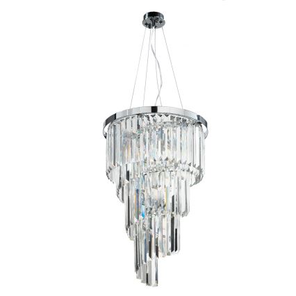 Ondaluce - Kryształowy żyrandol na lince ALEXANDER 10xE14/10W/230V śr. 40 cm błyszczący chrom