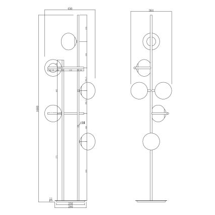 Ondaluce - Lampa podłogowa JEWEL 6xE14/10W/230V złota/biała