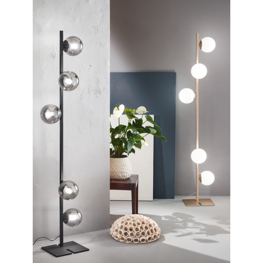 Ondaluce - Lampa stojąca MONILE 5xE14/10W/230V 170 cm złota/biała