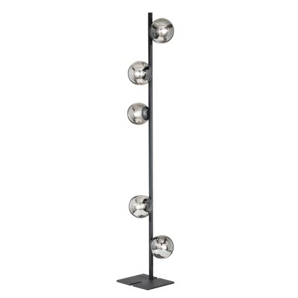 Ondaluce - Lampa stojąca MONILE 5xE14/10W/230V, przydymiona czerń