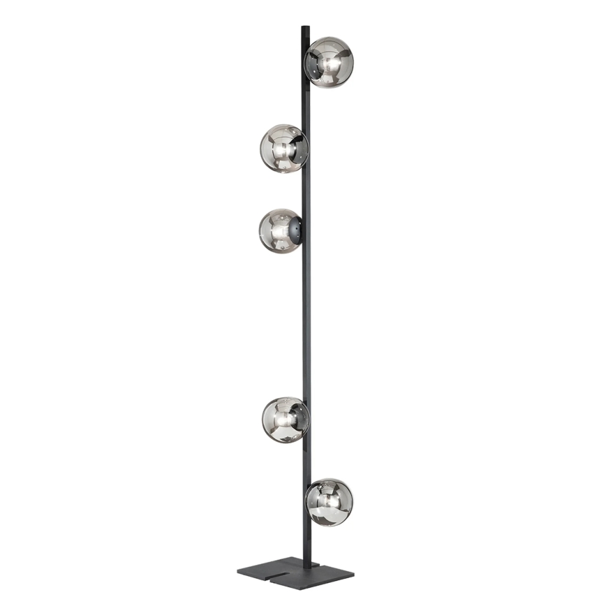 Ondaluce - Lampa stojąca MONILE 5xE14/10W/230V, przydymiona czerń