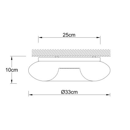 Ondaluce - Lampa sufitowa DODI 2xE27/15W/230V śr. 33 cm biała