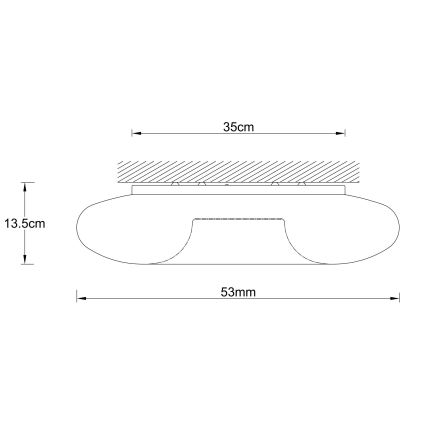 Ondaluce - Lampa sufitowa DODI 4xE27/15W/230V, śr. 53 cm, biała