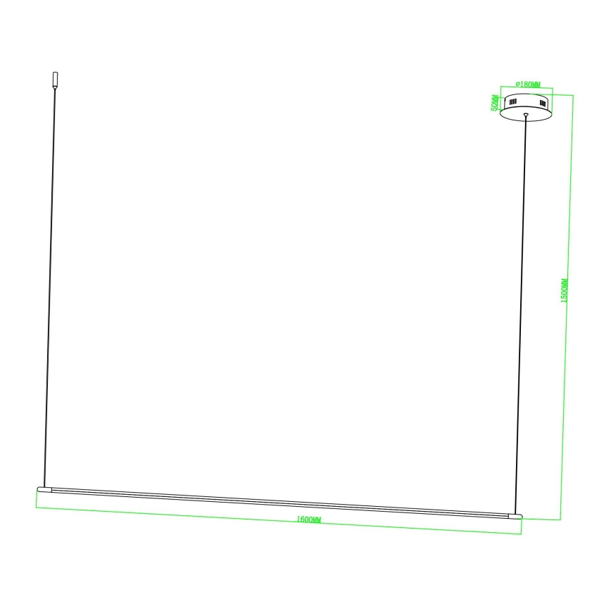 Ondaluce - Lampa wisząca LED ściemnialna na linkę GENIUS LED/28W/230V czarna