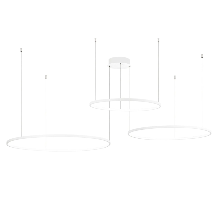 Ondaluce - LED ściemnialny żyrandol na linkach SOEL LED/28W/230V + LED/38W + LED/47W średnica 100/80/60 cm biały