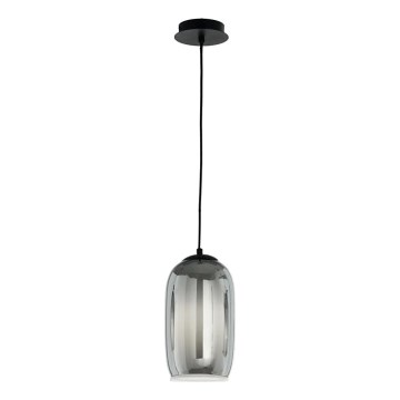 Ondaluce - Lampa wisząca na lince BONNIE 1xE27/15W/230V śr. 15,5 cm czarna/przydymiona