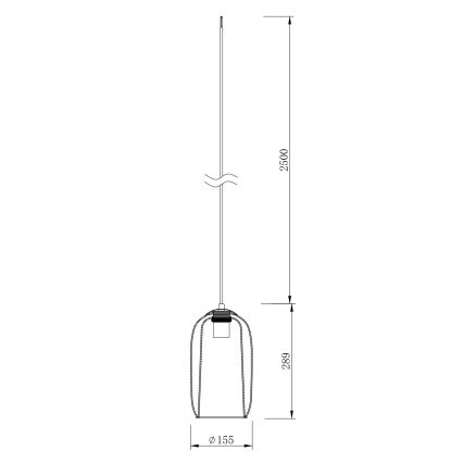Ondaluce - Lampa wisząca na lince BONNIE 1xE27/15W/230V Ø 15 cm czarny/dymny beż
