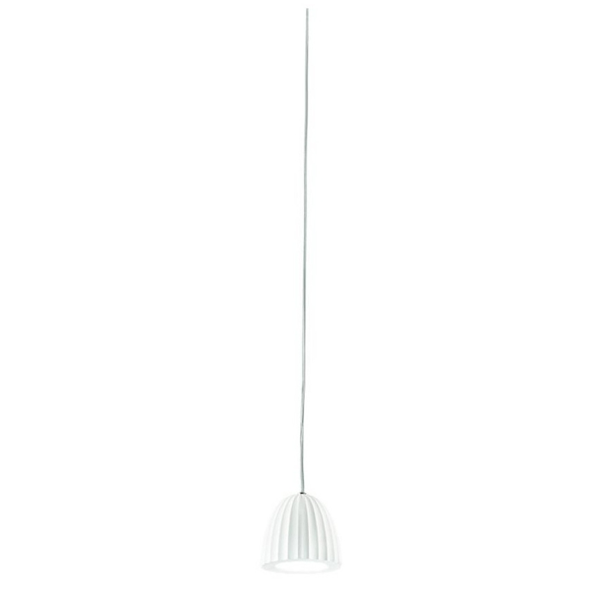Ondaluce - Lampa wisząca na lince CONCRETE 1xGU10/7,5W/230V śr. 10,5 cm beton/biała
