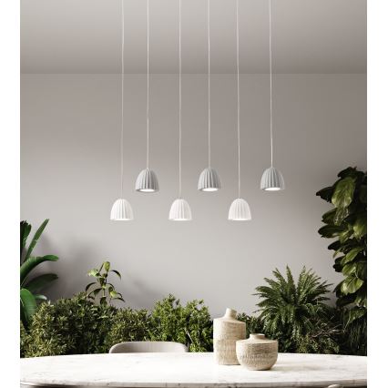 Ondaluce - Lampa wisząca na lince CONCRETE 1xGU10/7,5W/230V śr. 10,5 cm beton/szary